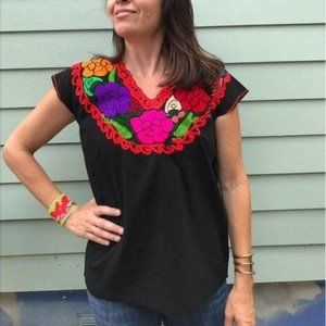 Costume Baldor Mexican Embroidered Tunic Boho Hand